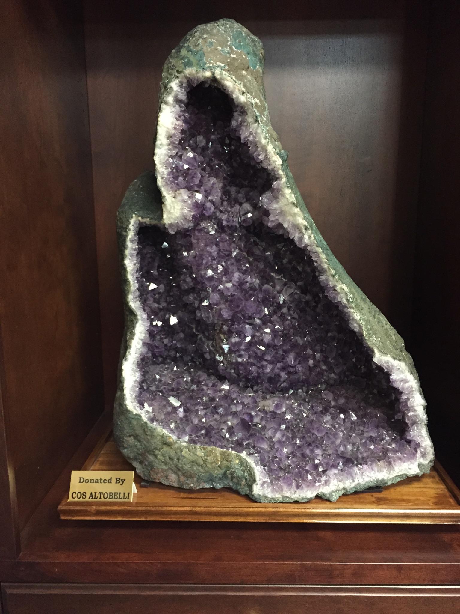 Raw amethyst at the AGS headquarters