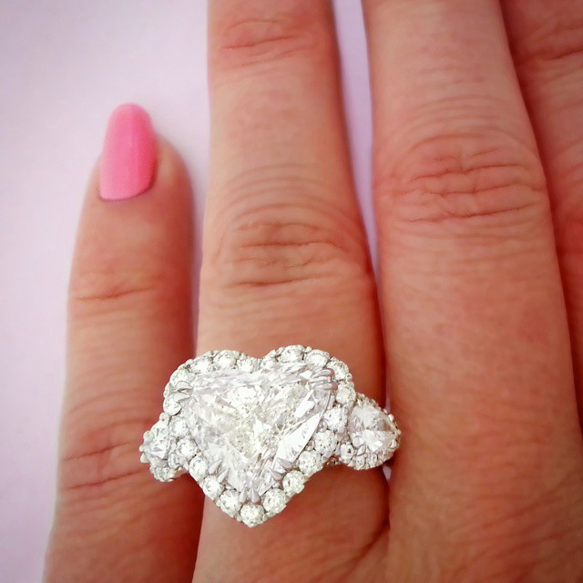 Heart cut diamond engagement ring with halo from Steve Padis Jewelry