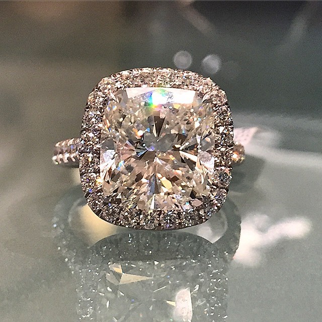 A gorgeous 7 carat, cushion cut from Alson Jewelers.