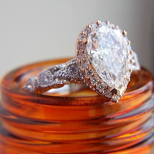 A stunning pear shape diamond from Philip's Diamond Shop.