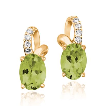 14K yellow gold, peridot and diamond earrings from Parlé Jewelry Design