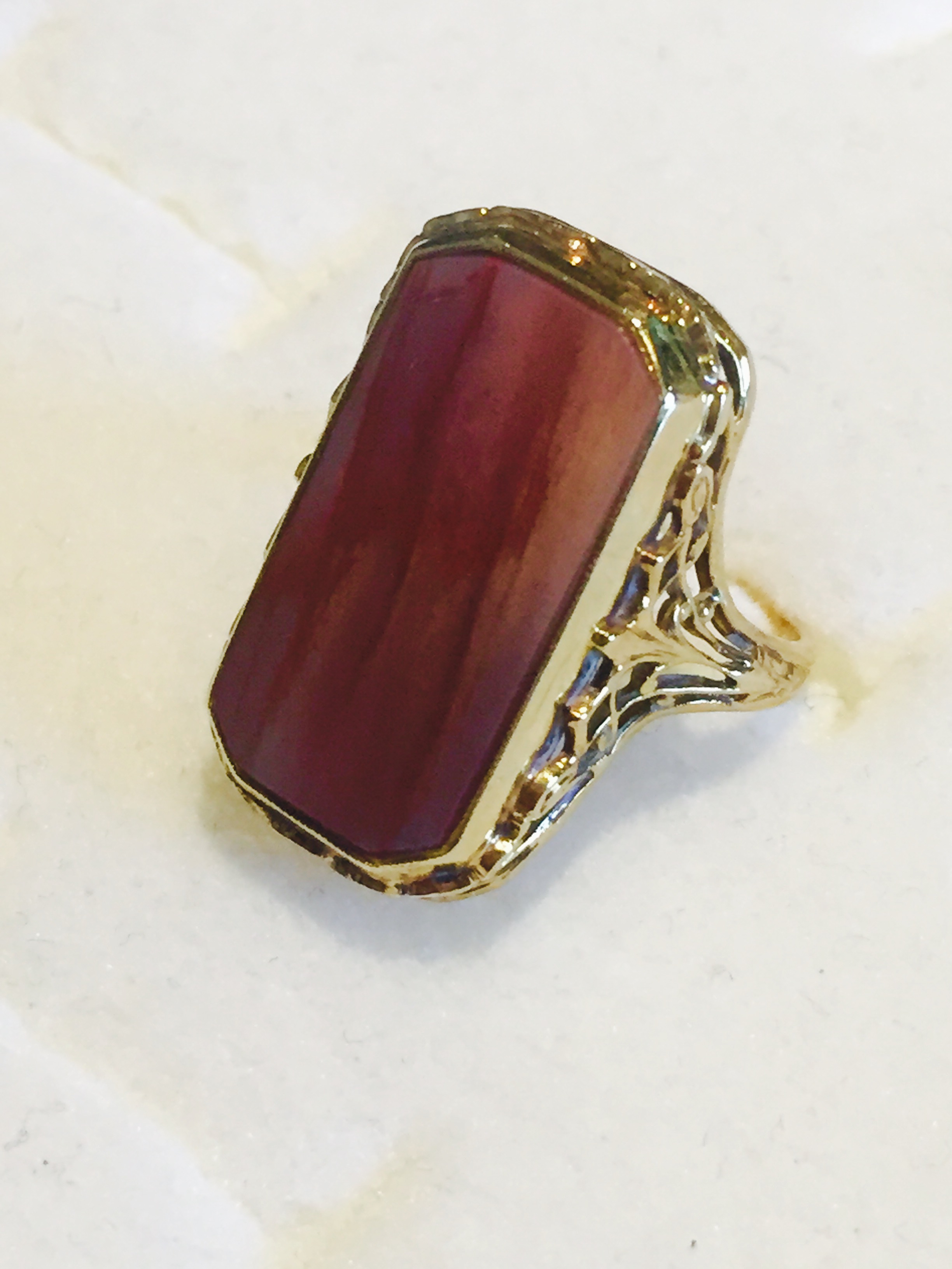 14k yellow gold filigree ring circa 1950 from Stanley Jewelers Gemologist, Little Rock, AK