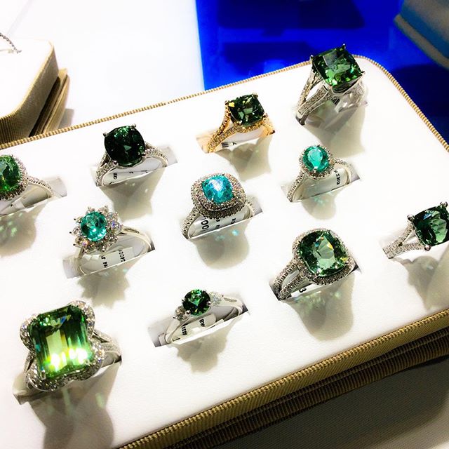 Tourmaline rings from Suna Bros.