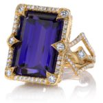 Tanzanite and diamond ring by Erica Courtney.