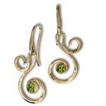 Hand-hammered Fiddlehead earrings by Ed Levin Jewelry