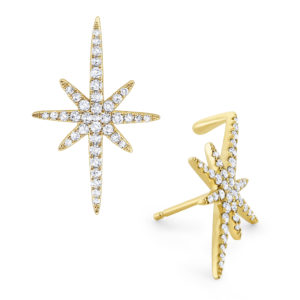 Diamond Starburst Cliffhanger earrings by KC Designs.