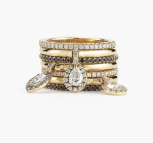 Charm Stack rings by Jade Trau.