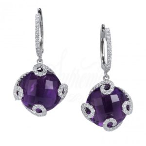 Amethyst and diamond earrings by Supreme Jewelry.