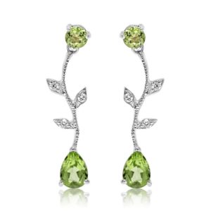 Vine drop earrings with peridot and diamonds, by NEI Group.