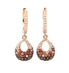 Brown and white diamond earrings, by Dilamani.