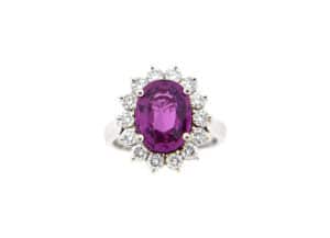 Purple sapphire and diamond ring, by Dilamani.