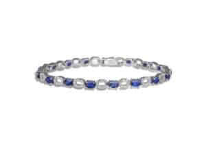Moments of Magic alternating blue sapphire and diamond bracelet, by Fana.
