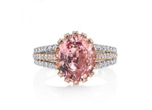 Padparadscha sapphire and diamond ring, by Omi Privé.
