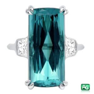 Brazilian blue tourmaline and diamond ring, by AG Gems.