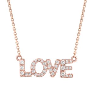 Diamond "Love" pendant, by Shula New York.