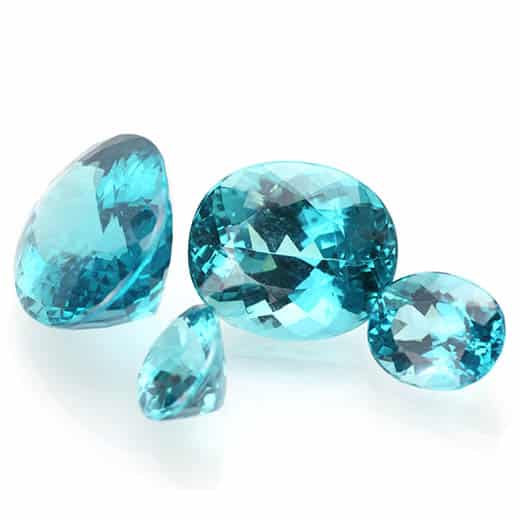 Apatite gemstone isolated on white background.Apatite is a popular semi-precious Stone that used in jewelry.