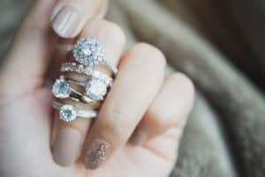 Close up of an elegant diamond ring