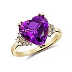 Purple heart ring with gold band - American Gem Society.