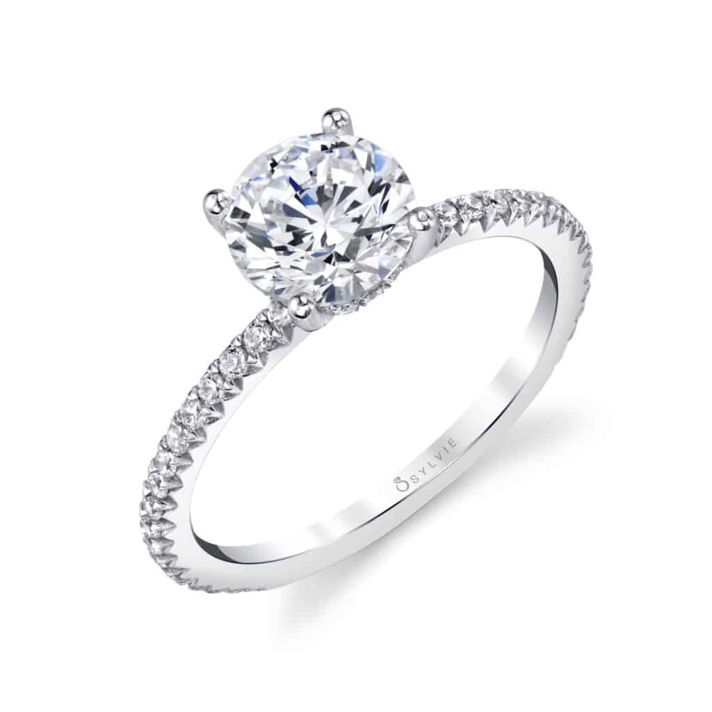 "Maryam" classic round brilliant diamond engagement ring.