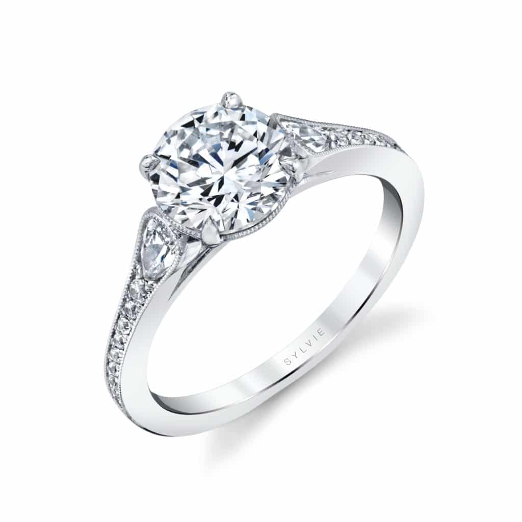 "Esmeralda" unique diamond engagement ring.