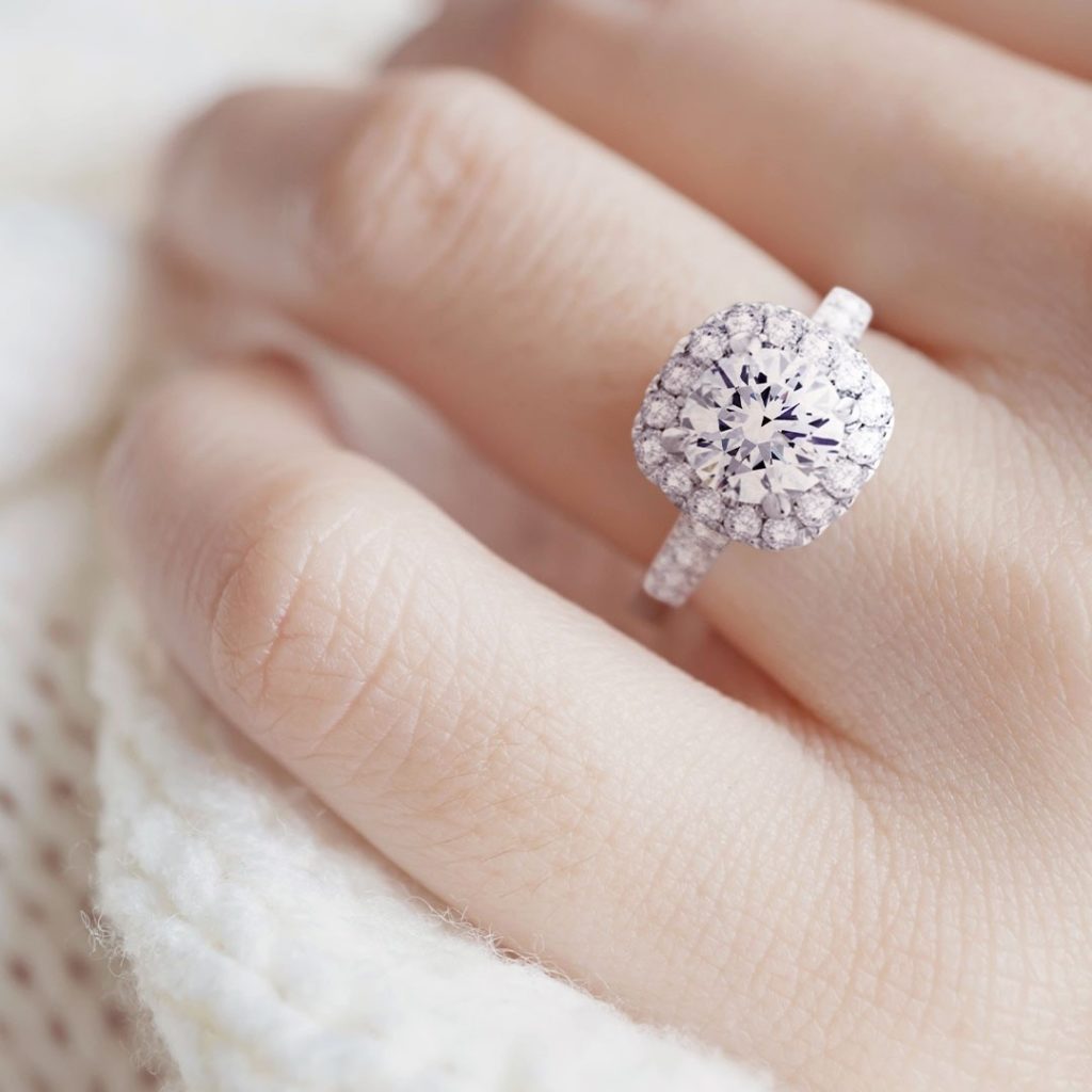 Engagement ring by Fire & Ice Diamonds.