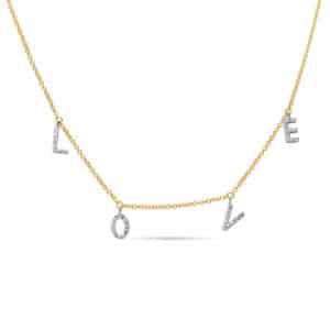 Diamond "LOVE" Charm Necklace by Dilamani