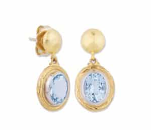 Aquamarine and gold earrings by Lika Behar Collection