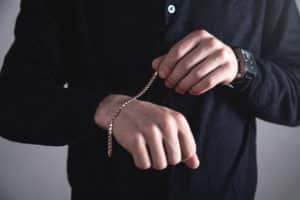 Man with a expensive bracelet. Fashion accessories and jewelry