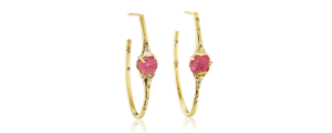 Gold earrings with stone