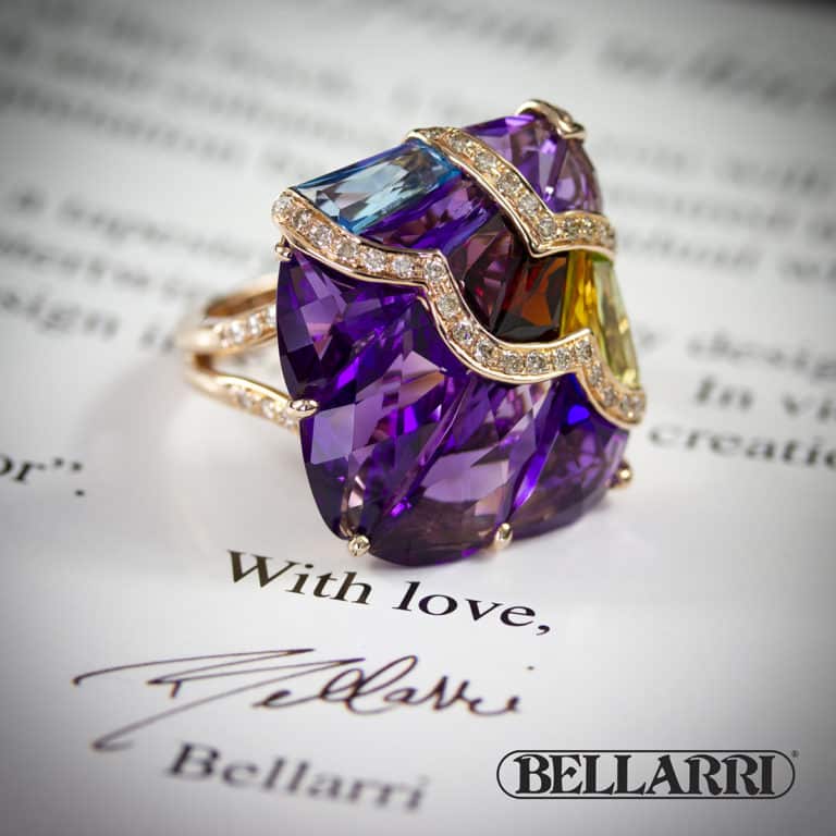 Bellarri designs and envisions each piece as a true “labor of love.” The BELLARRI design above from the Fresco Collection features intricate channel setting designs which are challenging, but elicit true works of art in the finished product.