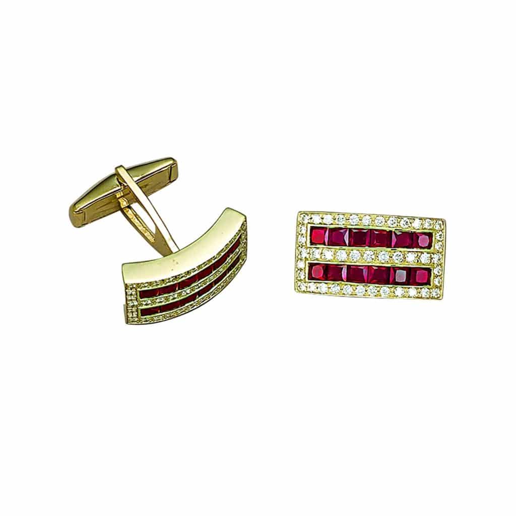 18K Gold and Ruby Cufflinks by Kelly Waters