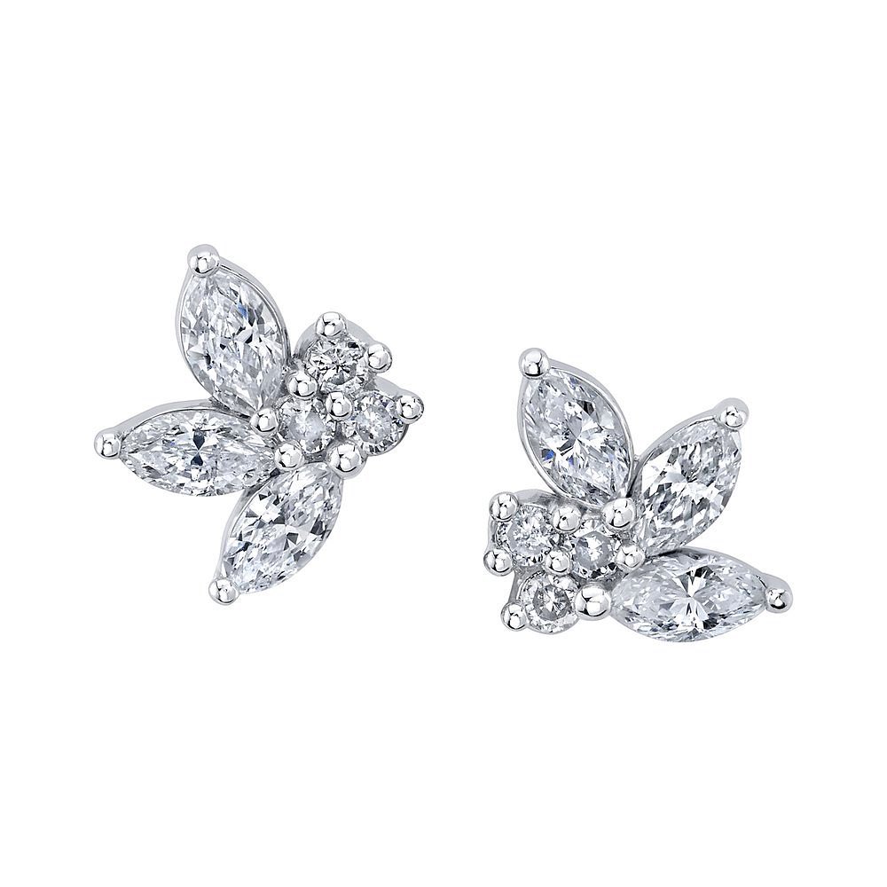 Diamond Cluster Earrings by Form To Feeling