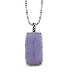 Necklace with lavender jewel pendant.