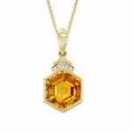 November birthstone necklace with Citrine and Topaz.