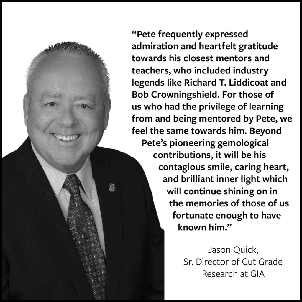 A quote from Jason Quick about Peter Yantzer, ECG.