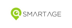 Smart Age Solutions logo with a location-pin magnifying glass icon.